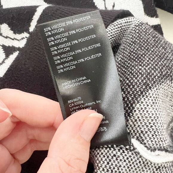 Maeve by Anthropologie Womens Black Harmon Jacquard Tee Cat Sweater Size Medium - Picture 5 of 5